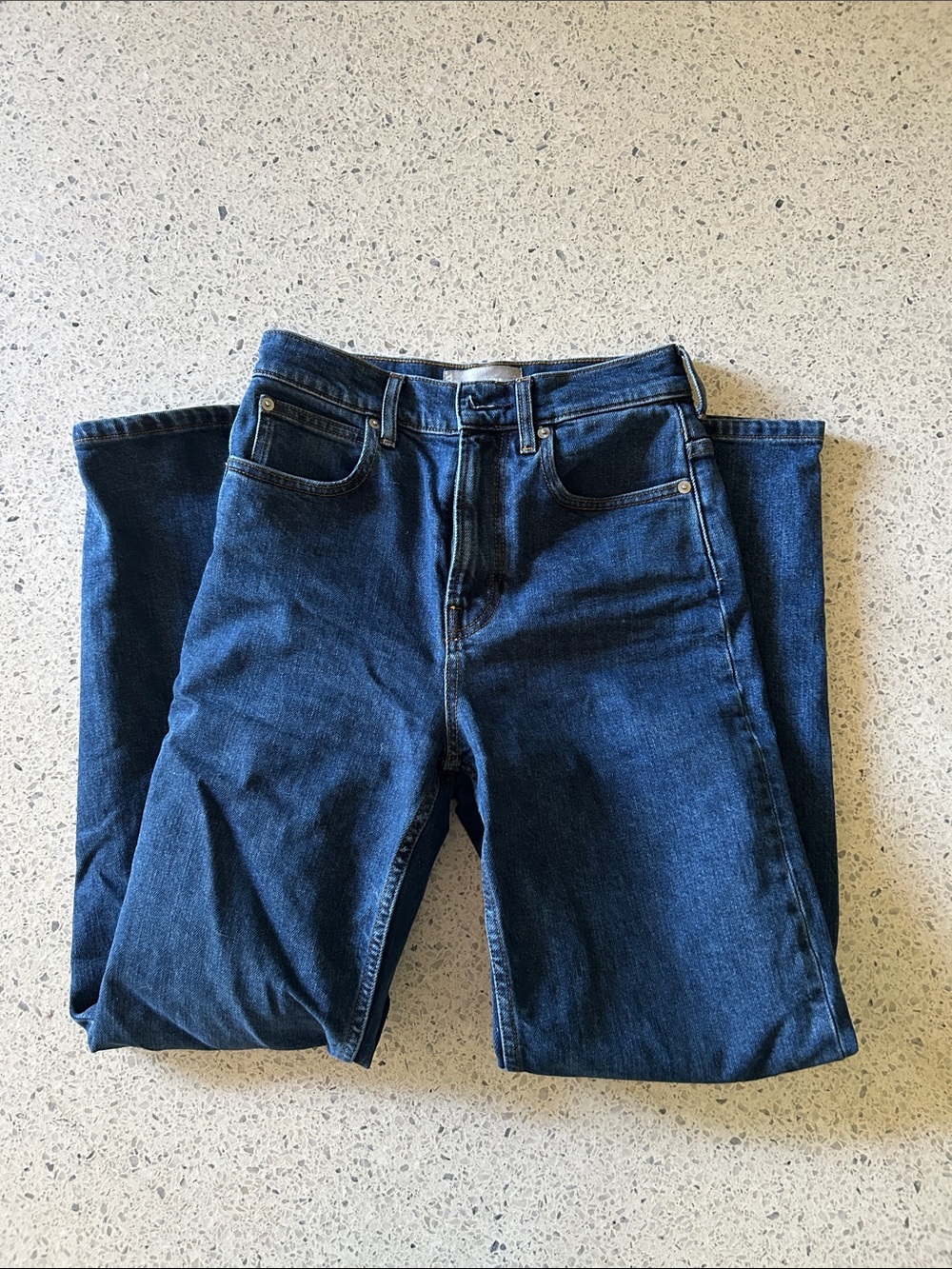 Everlane Women’s way high Jeans in Dark Blue Denim 24L